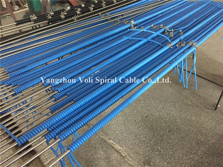 UV Resistance Flexible 4cores 5cores 7core PUR Spiral Wire Coiled Cable